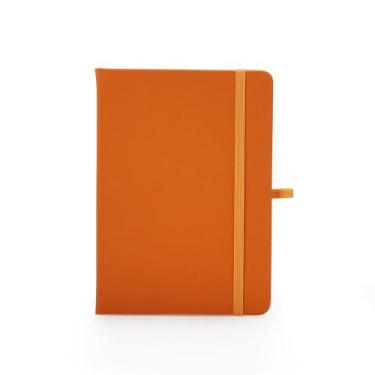 Imagem de Caderneta Tipo Moleskine 17x13 Capa Emborrachada Com Pauta Laranja - S