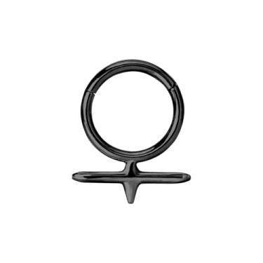 Imagem de ALACLO Anéis de septo cruzados, brincos de cartilagem para mulheres e homens 8 mm 316L aço cirúrgico tragus, hélice, torre, joia piercing Daith preta, 16 gauge(1.2mm)-8mm, Aço inoxidável, Sem Pedra