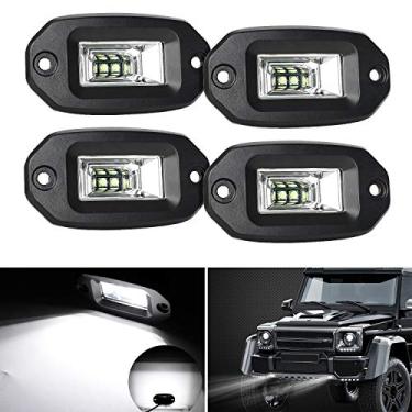 Imagem de EBESTauto 4 unidades de LED de montagem embutida 20 W luzes de LED de 12 V, luz de trabalho de para-choque, luzes de direção off-road, lâmpada de reserva para quadriciclo, UTV, SUV, caminhão, barco
