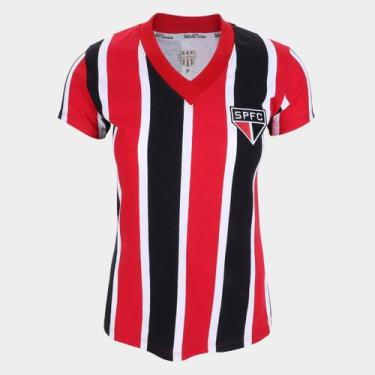 Imagem de Camisa São Paulo II 1991 RetrôMania Feminina, Vermelho, Preto, M