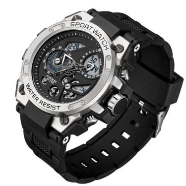 Imagem de Relógio Masculino Luminoso Dual Display Impermeável Esportivo - Sanda,