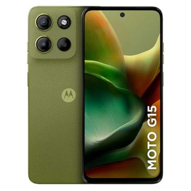 Imagem de Smartphone Moto G15 256GB Verde Vegan Leather Tela 6.7 Câmera Dupla 50MP Selfie 8MP Dual Chip Android 15 Motorola