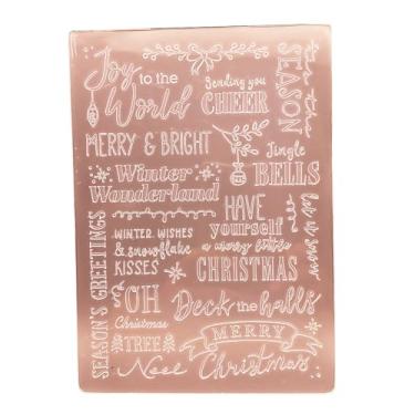 Imagem de Pasta de plástico em relevo, 12 x 17 cm, papel de saudação de Natal, artesanato, impressões texturizadas de plástico para fazer cartões, scrapbooking, scrapbooking