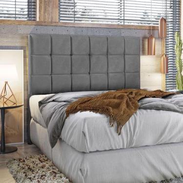 Imagem de Cabeceira Queen Julia 160cm em Madeira Reflorestada Veludo Shop das Ca