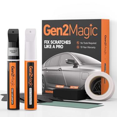 Imagem de Gen2Magic Kit de caneta de tinta de retoque preta sólida para Telsa Y 3 S X [revestimento transparente incluído], correspondência de cores PBSB para arranhões, lascas de pedras, amassados, reparo