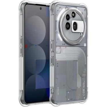 Imagem de Zeking Capa For Nothing Phone (3a) Pro, Cantos Reforçados Transparentes Cristalinos TPU Absorção de Choque Capa Flexível para Telefone Nada (3a) Pro (Transparente)