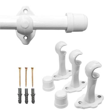 Imagem de Kit Varão Para Cortina 2,00 Metros Em Madeira Maciça Kit Completo Para