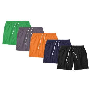 Imagem de Kit 5 Shorts Masculino Liso Básico Bermuda Tactel Água Praia Treino Ac