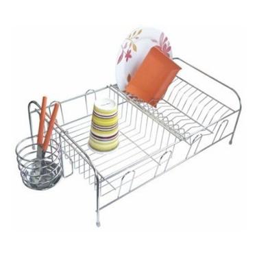 Imagem de Escorredor 13 Pratos Cama Porta Talheres Inox Jomer 3140