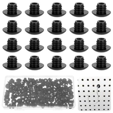 Imagem de 120 peças de travas de gancho para quadro de pegadores, clipes adequados para placa de pino de 1/10.2 cm, trava Peghook preta, ganchos espaçadores para quadro de pegboard, cabides de ferramentas para