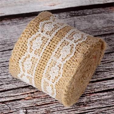 Imagem de Pacote com 5 fitas decorativas de linho natural para festa de casamento várias festivas (Cor: D Tamanho: 2m) (D 2m)