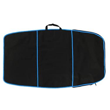 Imagem de Bolsa de prancha de surf de 1 PC, tampa da prancha de surf, tampa durável de bodyboard de bodyboard poliéster de bolsa de transporte de bolsas de surf (Black cloth blue stripes)