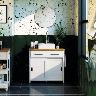 Imagem de Gabinete Armário Banheiro Ditália BN-04, Branco