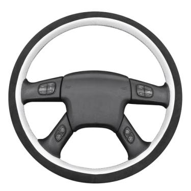 Imagem de MEWANT Capa de volante de carro estilo 3D costurado à mão para Chevrolet Silverado 2003-2007 protetor de volante, acessórios de volante