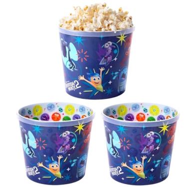 Imagem de Kit com 3 Vasilhas p/Pipoca Balde Infantil Divertidamente 2 Litros