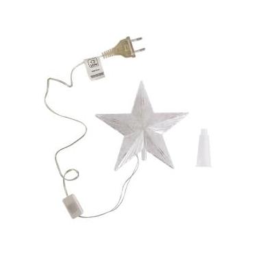 Imagem de Estrela Ponteira LED para Árvore de Natal, 15 x 15 cm, Colorida, 127V