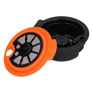 Imagem de Acouto Filtro de cápsula de café reutilizável para cafeteira com escova e colher - acessório para casa e escritório (laranja, 180 ml)