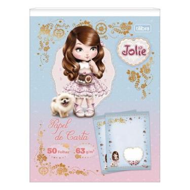 Imagem de Papel de Carta Caderno Colado Jolie 50 Folhas Decoradas 63g/m² - Tilib