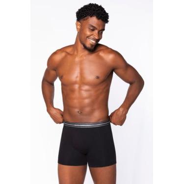 Imagem de Kit com 2 Cuecas Adulto Boxer Algodão Elastano Double Lupo, G, Cinza, 