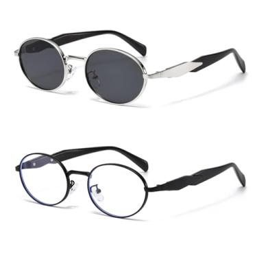 Imagem de Conjuntos de óculos de sol 1/2 peças, femininos, fashion, gradiente, masculino, retrô, esportivo, para ciclismo (2 peças z07)