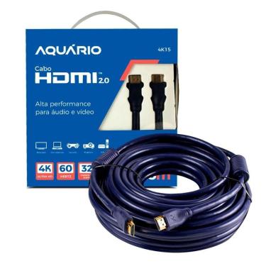 Imagem de Cabo Hdmi Aquario 2.0 4K 3D 19 Pinos 15 Metros - 4K15
