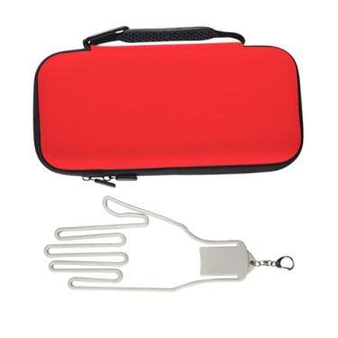 Imagem de Vaveren Estojo para luvas de golfe, recipiente para bolas de golfe com formato de luva, 2 divisórias, bolsa de transporte, organizador de golfe para, Vermelho