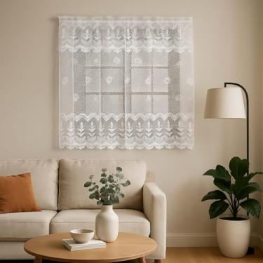 Imagem de Cortina Para Cozinha Karla 2m X 1,20m Renda - Branco