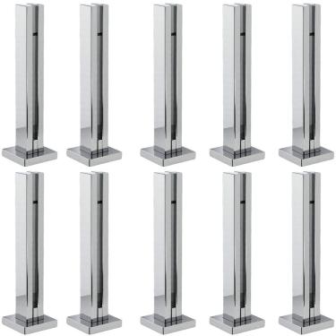 Imagem de Kit 10 Torre Guarda Corpo Pinça Para Vidro 30cm Inox FS