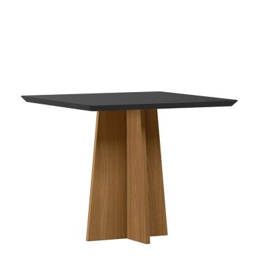 Imagem de Mesa Jantar Quadrada 90 x 90 Com Vidro 3mm Julia Sem Cadeiras - Ype - Preto - ÉdeCasaMóveis