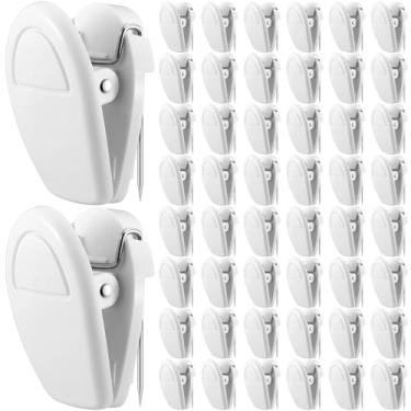 Imagem de Fullhawl 50 peças de clipe de parede para painel de plástico, clipes de cubículo, painel de tecido de escritório, acessórios de cubículo, ganchos para moldura de fotos, notas de fotos, memorandos