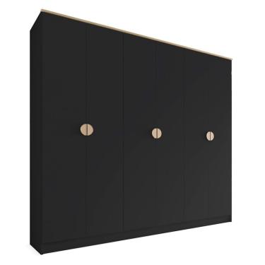 Imagem de Guarda-Roupa Casal Asti 100% MDF 6 Portas 2 Gavetas Preto