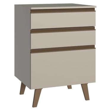 Imagem de Balcão de Cozinha 60 cm 3 Gavetas Com Pés Crema Nice Madesa