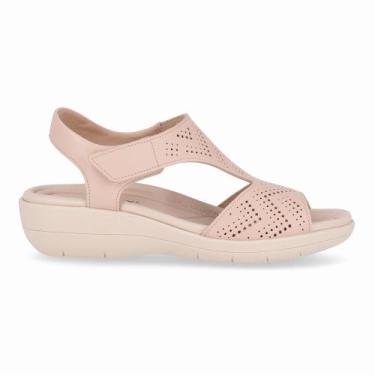 Imagem de Sandália Fascite Anabela Médio Rose - Piccadilly, 36