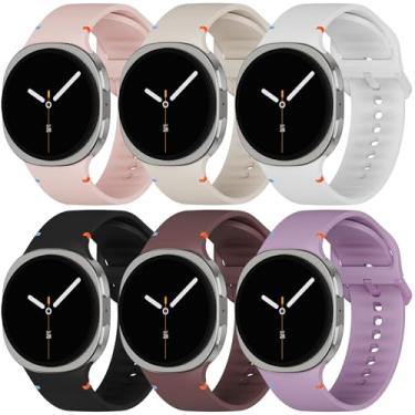 Imagem de Pulseiras esportivas compatíveis com Samsung Galaxy Watch 8/8 Classic, sem lacunas, de silicone macio com um clique, pulseira de substituição para Galaxy Watch 8 40 de 44 mm/8 Classic de 46 mm, pacote