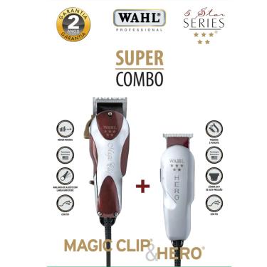 Imagem de Kit Máquina de Cortar Cabelo Wahl Magic Clip e Hero 220v 220v