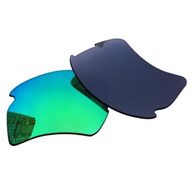 Imagem de Acefrog Lentes de reposição polarizadas de 1,5 mm para óculos de sol Oakley Flak 2.0 XL OO9188 59 mm, material atualizado, resistente a impactos - verde jade polarizado espelhado - 1,5 mm