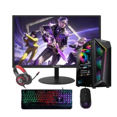 Imagem de Computador Gamer Ryzen 5 3400G 16gb DDR4 1tb Nvme Monitor 20 Gabinete 