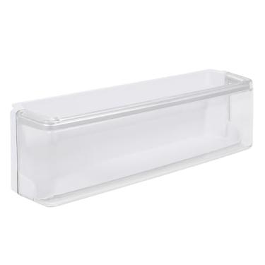 Imagem de HECASA AAP73252302 Caixote de prateleira de porta de geladeira compatível com LG Kenmore Sears Substituição de plástico para porta do freezer apenas cromado branco + transparente + prateado