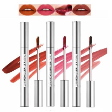 Imagem de Pakivs Conjunto De 3 Peças Batom Líquido Matte, Delineador Removível, À Prova D'Água, Manchas, Tatuagem Brilho Duradouro, Matte Nude