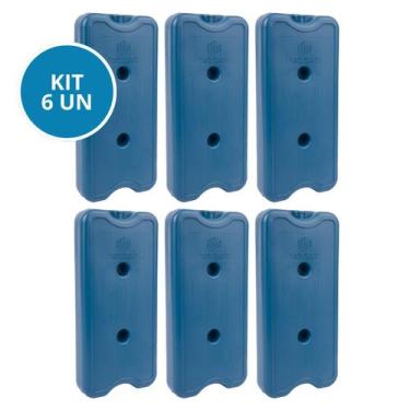 Imagem de Kit 6 Gelo Placa Gel Artificial Reutilizável Rígido 1000ml - Gelotech