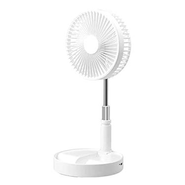Imagem de ZZTWER Ventiladores pessoais dobráveis com haste telescópica, ventilador de carregamento USB, ventilador de mesa elétrico silencioso para escritório, quarto