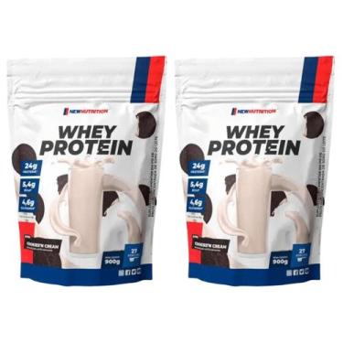 Imagem de Kit 2 100% Whey Concentrado 900g - New Nutrition, Cookies