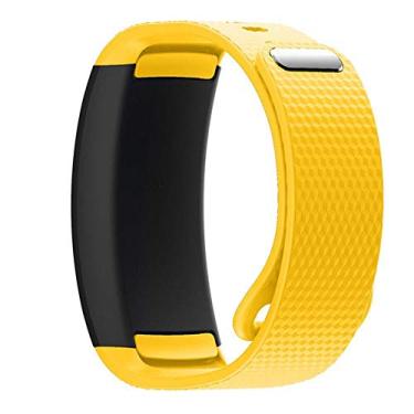 Imagem de Pulseira de silicone Marca 123Smart Compatível com Gear Fit2 SM-R360 (amarelo)