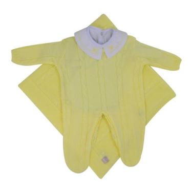 Imagem de Kit Maternidade Trança Amarela e Body Gola Bordada DU - Kowak, Amarelo