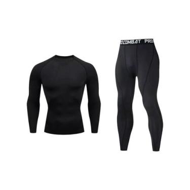 Imagem de Terno esportivo, elastano de primeira camada para homens, preto - Ligh