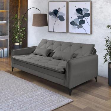 Imagem de Sofá Reclinável Cama Yara Suede 3 Lugares Confortável Casa Imperial - 