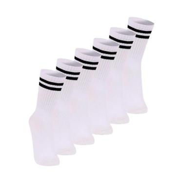 Imagem de Kit com 6 Pares de Meias Esportiva Cano Longo Lupo 3292-009, Branco, 3