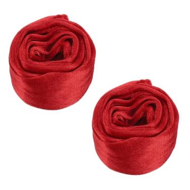 Imagem de PATIKIL Capa de corrente de lustre de 1,8 m, 2 peças de tecido de veludo manga de corrente de tecido capas decorativas para fios de candelabro, cabo giratório, estilo zíper, vermelho
