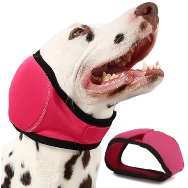 Imagem de AOOLMOL Protetor de orelha de cachorro para hematoma, banho, secagem, natação e alívio da ansiedade por ruído - Proteção elástica à prova d'água com capuz calmante design para cuidados pessoais