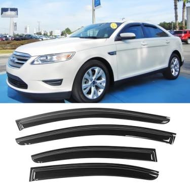 Imagem de VICOJETOR 94194 Defletor de vento de janela lateral à prova d'água, 4 peças de substituição de proteção, conjunto de protetores de chuva, viseira de janela adequada para Ford Taurus 2010-2018